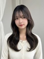 ノイズオオサカ 梅田店(NOISM OSAKA)&nbsp;小顔外ハネミディアムアッシュ20代30代40代くびれミディ韓国ヘア