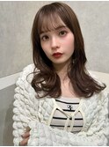 ショコラアッシュヘルシースタイルふんわりカールくびれヘア小顔