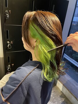エムドットヘアーサロン(M. hair salon) 【門田美穂】ずんだインナーカラー♪♪