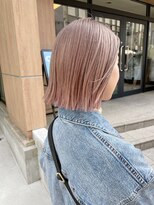 ヘアーメイクオズ(hair make O/S)&nbsp;ピンクミルクティー×切りっぱなしボブ