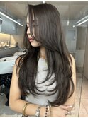 韓国ヘアーハッシュカットレイヤーカットハイライトカラー