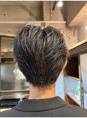 フェザーパーマ　センターパート