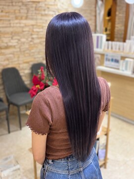 アロマ ヘアルーム 池袋店(AROMA hair room) 縮毛矯正/髪質改善/ダークラベンダーグレージュ/艶カラー/韓国