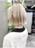 【GEEKS渋谷】ホワイトベージュ/レイヤーボブ/夏カラー/20代30代