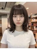 上田/レイヤーボブウルフカット顔周りレイヤーハッシュカット