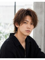 MEN's Baguz MEN'Sカット/ MEN'Sパーマ/ MEN'Sカラー 韓国風ミディアムレイヤー×ニュアンスパーマ束感メンズヘア×旬