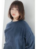 ひし形シルエット毛先パーマふんわりワンカールボブ