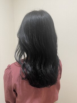 シェノン 西梅田(CHAINON) 黒髪/レイヤーロング/アッシュ/前髪パーマ/アッシュブラック