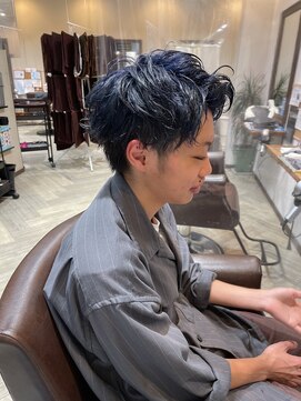 バグズ ヘアデザイン 桔梗が丘店(Baguz HAIR DESIGN) ブルーグレージュツーブロック刈り上げパーマ10代20代30代