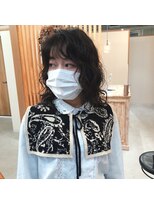 アクセヘアー 町田(acce hair)&nbsp;黒髪レイヤーウェーブパーマ