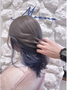 モアナバイヘッドライト 小田原店(Moana by HEADLIGHT) Moana【小田原】#インナーカラー#ネイビー#髪質改善#大人可愛い