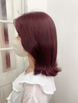 シーン(seen) ブリーチなしダブルカラー ピンクレッドオレンジ 忠願寺