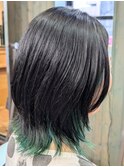 ナチュラルレイヤー×グリーンインナー