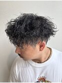 スパイキーショートツイストパーマツーブロックパーマ