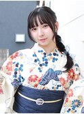 〈avant〉　浴衣ヘア　サイド編みおろしヘア
