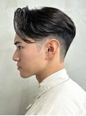 メンズセンターパートニュアンスパーマ毛流れ縮毛矯正刈り上げ