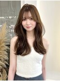 レイヤーカット × アッシュベージュ