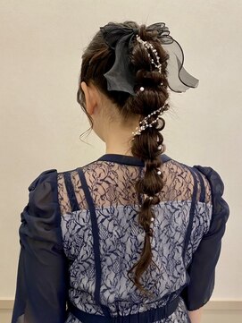 ヘアアレンジメント ボガスティーズ 溝の口店(Hair arrangement Vogusty's) 高め編み下ろし/ルーズヘア/お呼ばれ/ヘアメイク