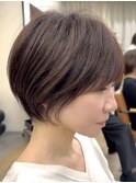 【30代/40代/50代】ショートボブ/グレージュカラー/顔周り/豊中