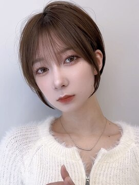 マレットヘアハイライト髪質改善オリーブグレーココアベージュ