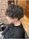 メンズツーブロックメンズパーマ爽やかメンズショートパーマ