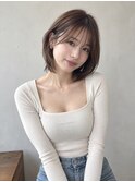池袋/20代30代小顔丸みショートボブ/顔まわりレイヤー/前髪あり