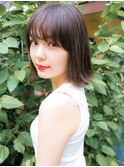 外ハネ シースルーバング 切りっぱなしボブ ☆