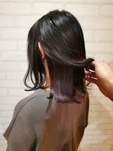 ヘアー アンド ケア コットン(Hair＆care cotton) インナーカラー×ブルーベリー