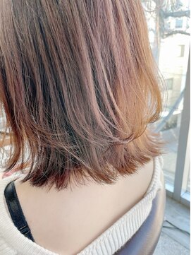 ルーファス 恵比寿 渋谷(Ruufus) 40代白髪ぼかしハイライト切りっぱボブ【Ruufus恵比寿渋谷3157f