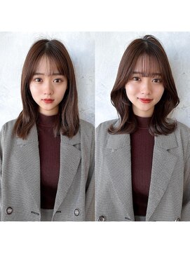 アフロート ルヴア(AFLOAT RUVUA) るなstyle ひし形くびれミディ 韓国風ヘア 20代30代40代 新宿