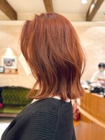 ビュートリアム265(BEAUTRIUM 265)&nbsp;ミディアムボブ/ロブ/ブリーチなし/オレンジカラー/外ハネ/銀座