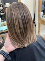 ラゴム 池袋(LAGOM)&nbsp;切りっぱなしボブ/美髪/ピンクブラウン[池袋/髪質改善]