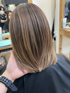 ラゴム 池袋(LAGOM) 切りっぱなしボブ/美髪/ピンクブラウン[池袋/髪質改善]