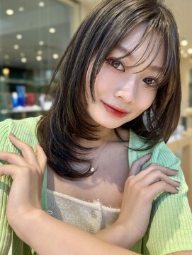 ミンクス渋谷スマートサロン(MINX shibuya smart salon) エアリーロング 美髪 ピンクブラウン 切りっぱなしボブ