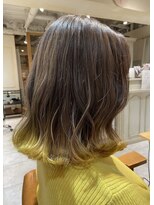 ラボヌールヘアーリアン 川越店(La Bonheur hair Lien)&nbsp;切りっぱなしボブ × 裾カラー