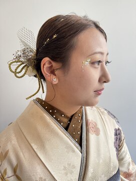 オレンジ梅田店(ORANGE) 成人式/ヘアメイク/金箔とジュエリー【ミナ】