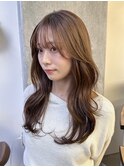 レイヤーカット ブラウンベージュ カラー 韓国 髪質改善 仙台