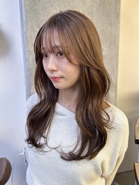 ミリ(mm) レイヤーカット ブラウンベージュ カラー 韓国 髪質改善 仙台