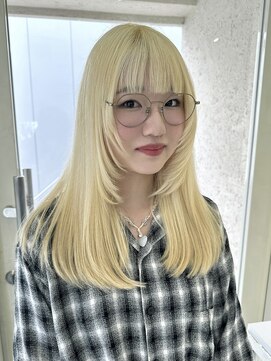 シーン(seen) ◎簡単スタイル ワイドバング フェイスレイヤー 小顔 ブリーチ