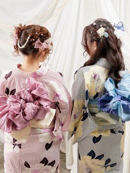 アーミー(Aremy)の写真/夏祭り・花火大会・イベントに★浴衣着付け&ヘアセットでトータルでお任せ！カップル利用OK◎【早割あり】