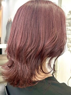 クロト(Clotho) ブリーチなしボルドーピンク/ダブルカラー白髪ぼかしハイライト