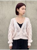 耳掛けもできるステップカットボブ　ボルドー　バーガンディ