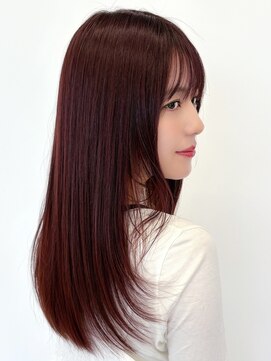 ルージュシー 堀江(RU10C) レイヤーカット/ブリーチなしダブルカラー/ボルドーブラウン