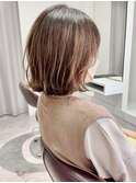 外ハネくびれボブ×大人ブラウン