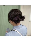編み込みツインお団子/ライブヘアセット/ヘアアレンジ