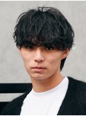 大分シャドウパーマメンズカットラウンドマッシュツーブロック