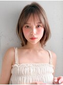 セミディ結べるボブこなれヘア大人可愛いレイヤーカット前髪