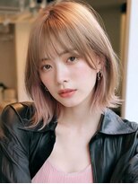 ロッソ 大橋店(Rosso)&nbsp;ピンクベージュの耳かけミディ【大橋】