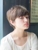 ラピッシュ Lapish桜田店&nbsp;〈ラピッシュ桜田〉スリークショート小顔オリーブカラーマッシュ