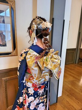 パリスパート2 振袖 アレンジポニーテール